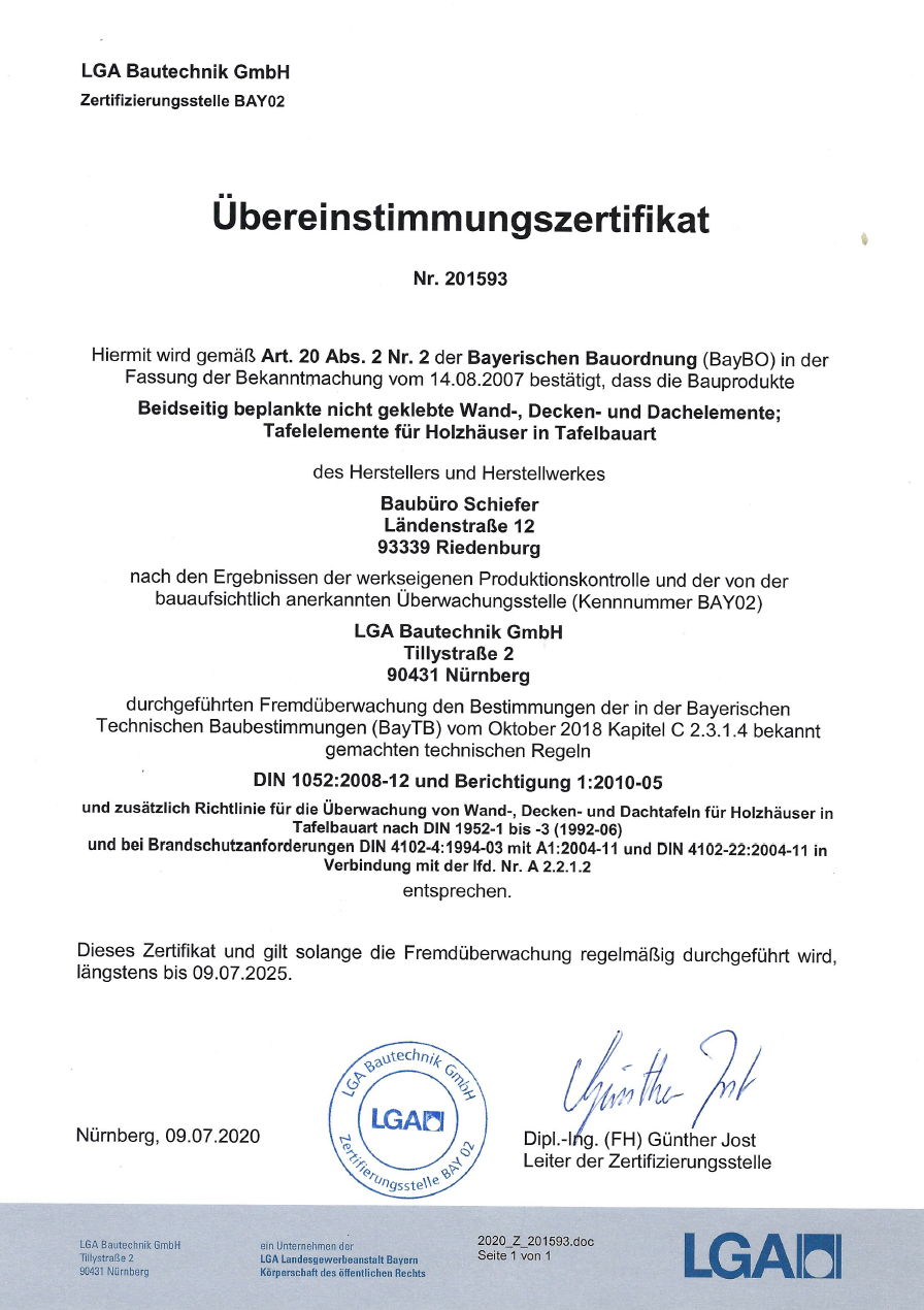 Übereinstimmungszertifikat LGA